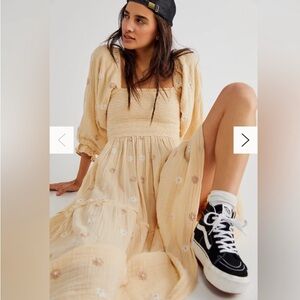 Elegant Cream Floral Dress